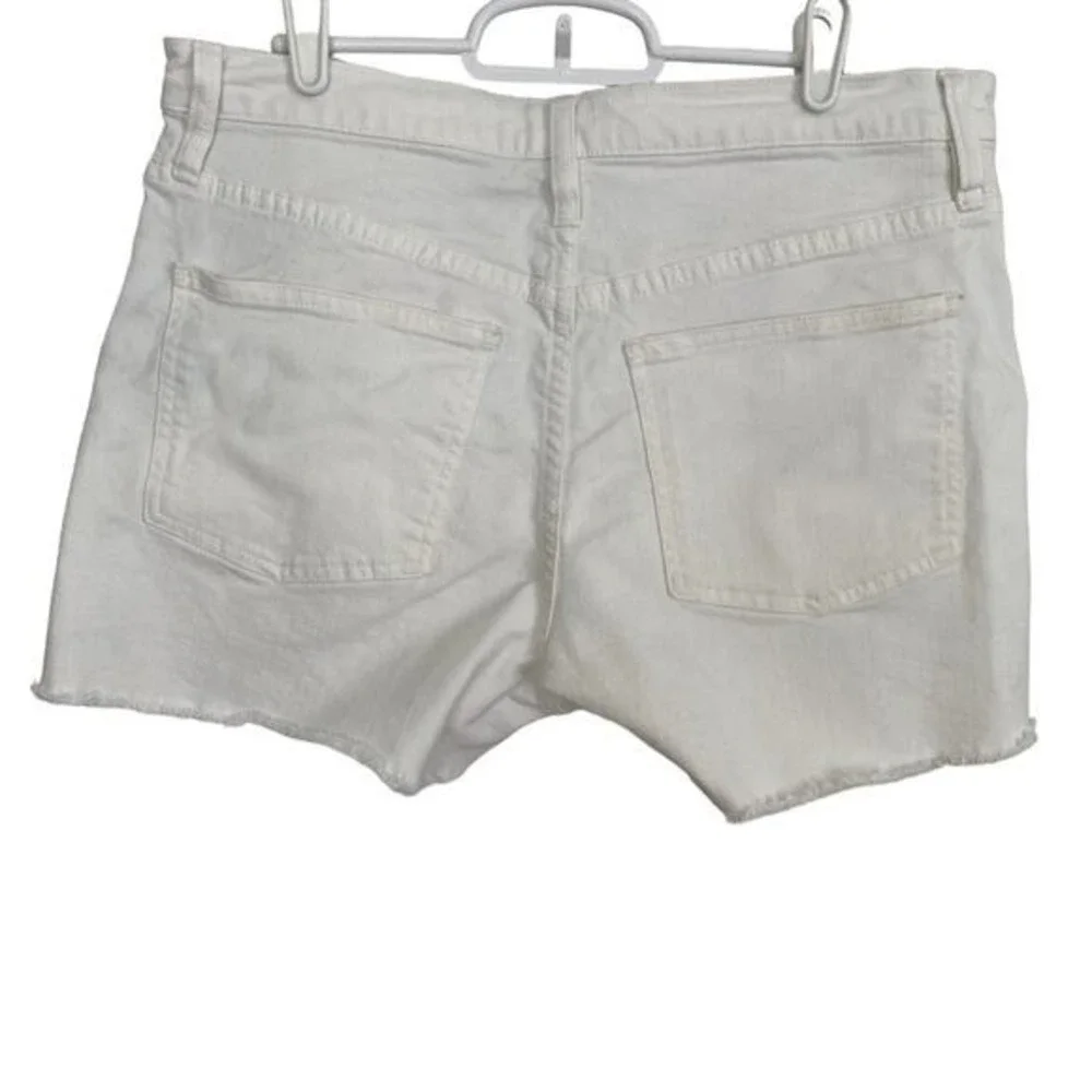 J. Crew Denim Shorts Womens 30 White High‎ Rise Button Fly Raw Hem Cut Off